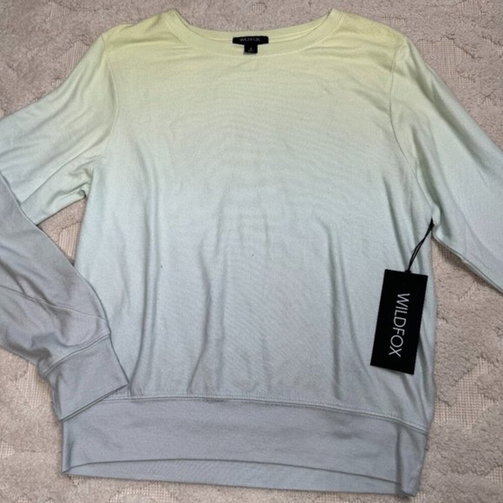 Wildfox Women's Shore Ombre Long Sleeve Pullover Crewneck Sweatshirt nwt